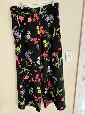 LOFT Fluid Linen Wide Leg Pants – Garden Linen Blend L Large cottagecore airy